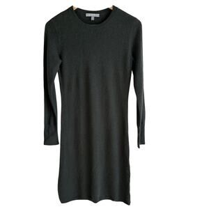 Neiman Marcus Cashmere Long Sleeve Sweater Dress Green XS